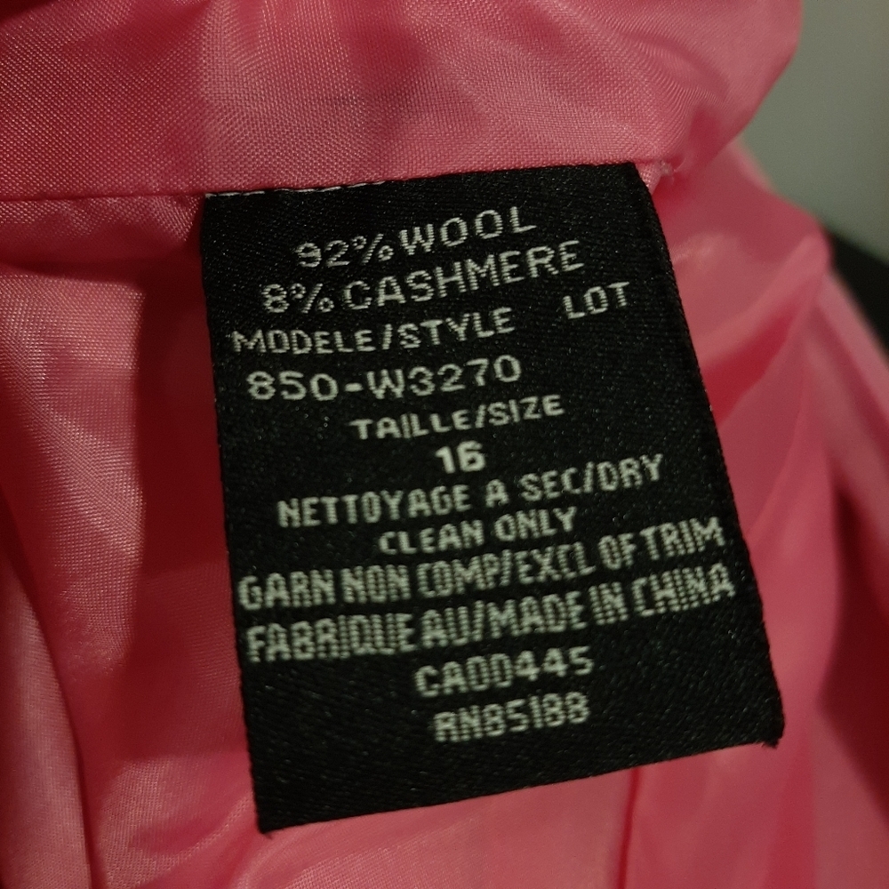 Louben Wool Cashmere Blazer Jacket Womens Size 16 Felted Barbie Bubblegum Pink - Picture 12 of 14
